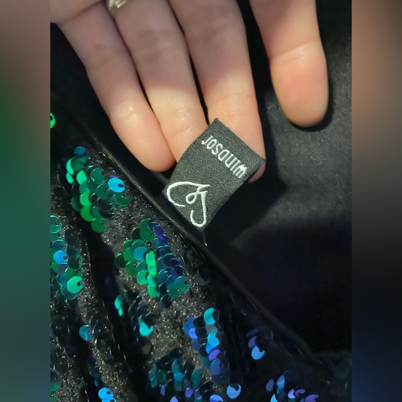 Sequin green and black dress - Picture 3 of 3